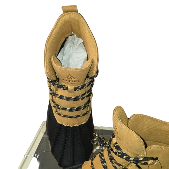 Alpine Design Men's Leather Black & Tan Gavin Duck Boots Size 11 New In Box - Picture 5 of 16